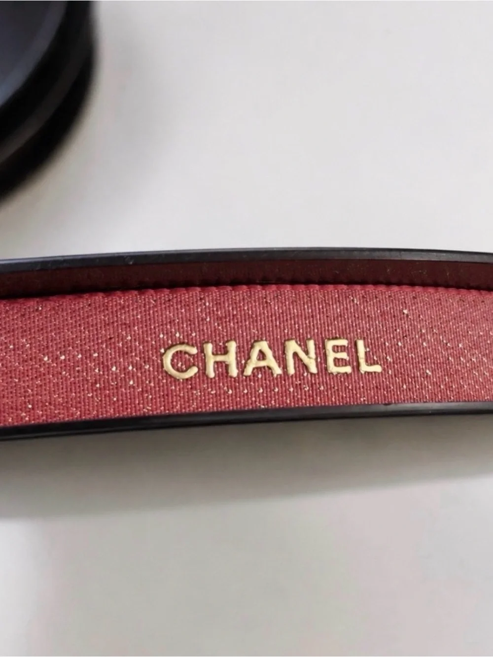 Authentic CHANEL Red Gold Logo Ribbon Full Roll 25m Holiday 2019 Rare